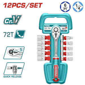 Ratchet de 1/4 " con Juego de dados (12pcs)