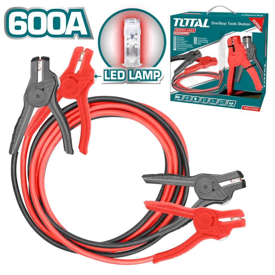 Cables Auxiliares 600 AMP - 3 mts de largo C/ Lampara LED