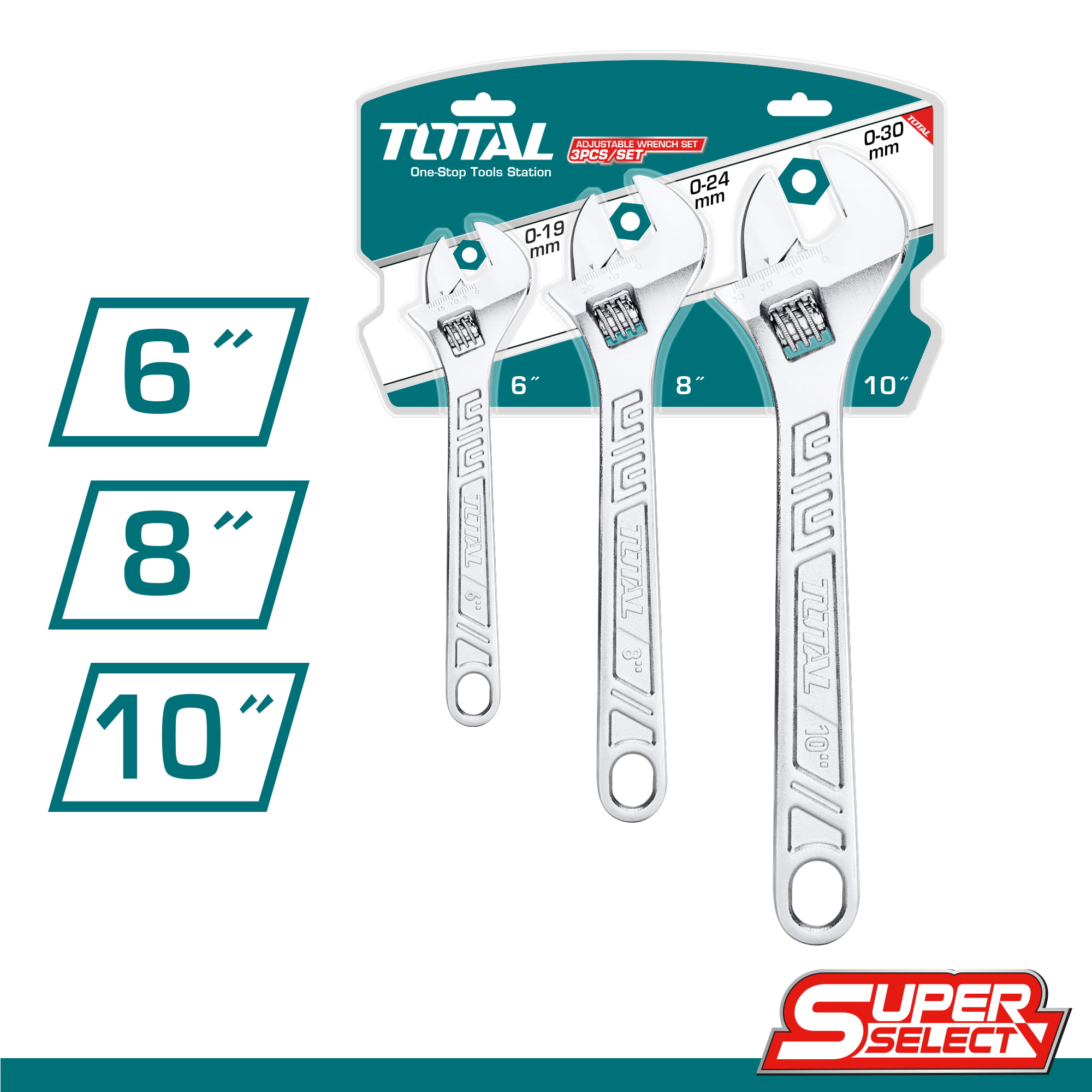 Set de Llaves Ajustables - 3 piezas