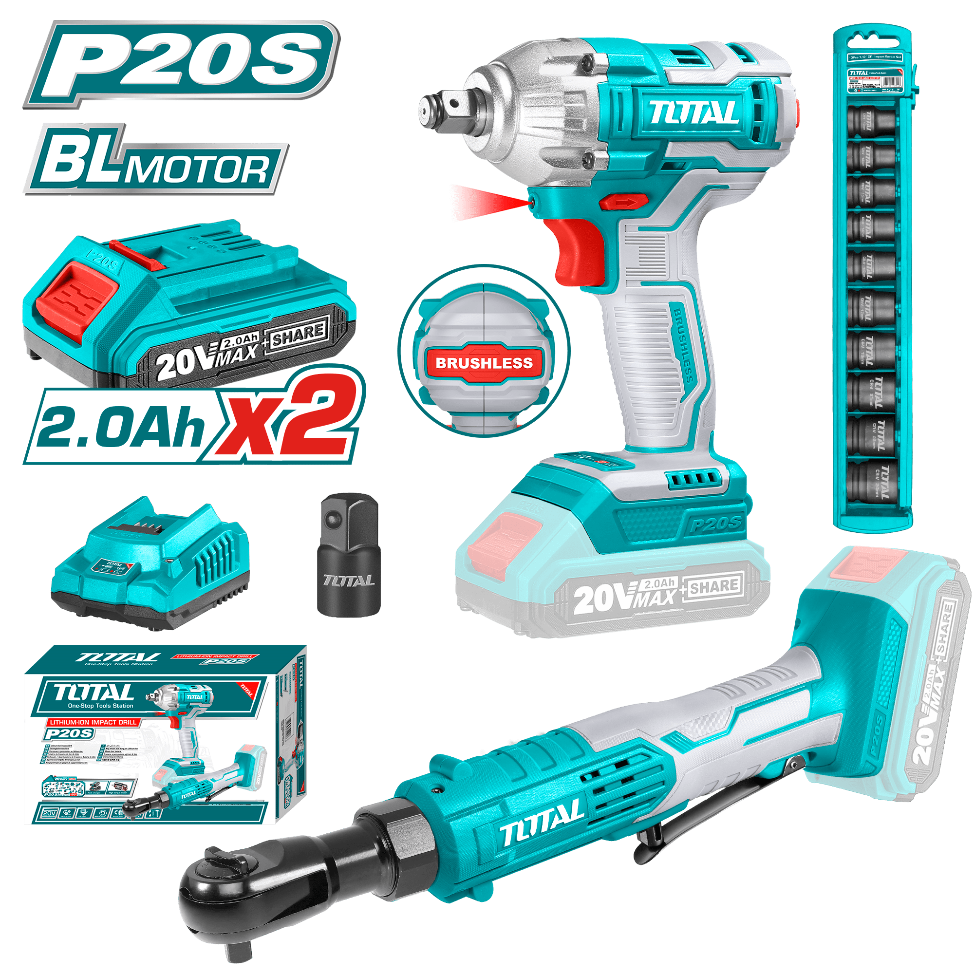 Kit de 2 herramientas inalámbricas