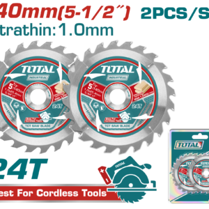 Juego de Hojas p/ Sierra Circular p/ Madera 2pzas Longitud 24T 140mm