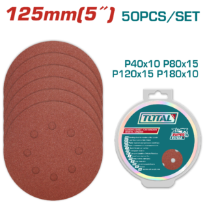 Juego de Lijas Circulares 125 mm P40- P80-P120-P180 50 Pzas