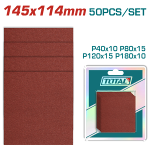 Juego de Lijas 145x114mm  P40-P80- P120-P180  50 Pzas