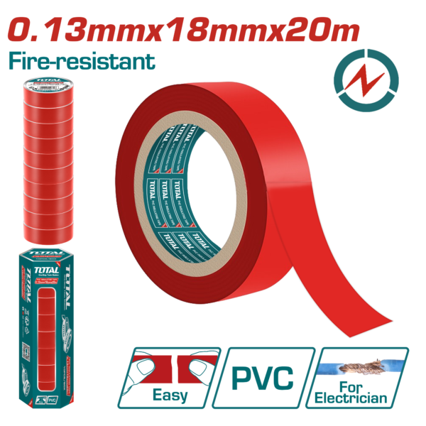 Cinta aislante de PVC Rojo