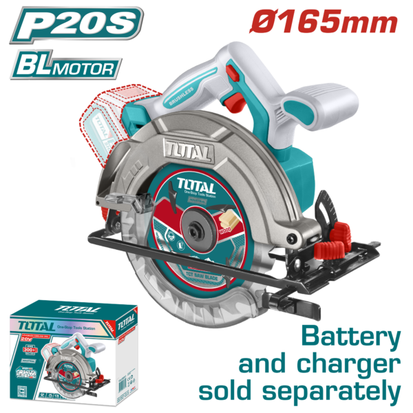 Sierra Circular Inalámbrica 20V 5200 rpm 165mm 6-1/2"