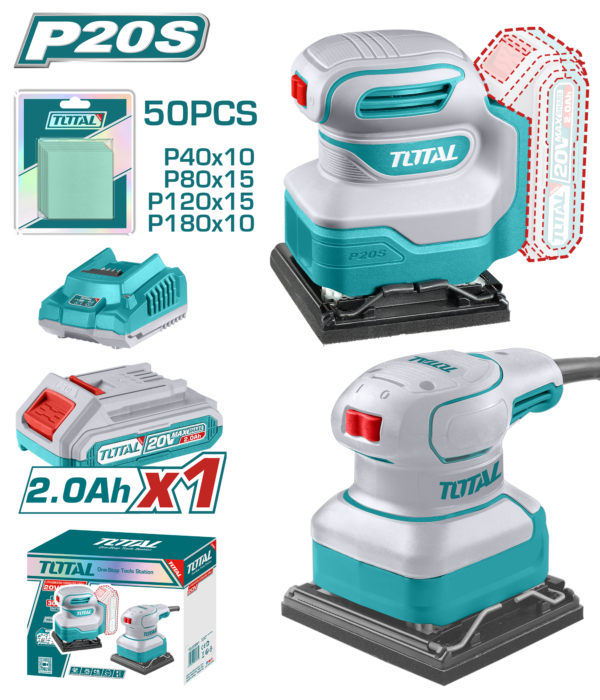 Juego de Lijadoras Inalámbrica 20V 2 Pzas 1200-1400 rpm