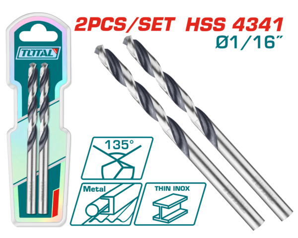 Mecha de Acero HSS 4341 1/16" 2pzas