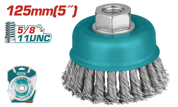 Cepillo  Copa de Alambre 5"(125mm)  5/8 11UNC