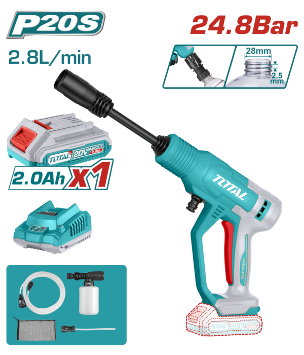 Hidrojet Inalámbrico 20V 24.8 bar 2.8L/min