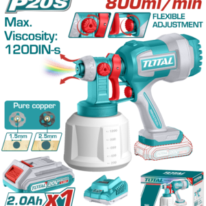 Pistola para Pintar Inalámbrica 20V 0.1-0.2Bar 800ml/min  120DIN-s