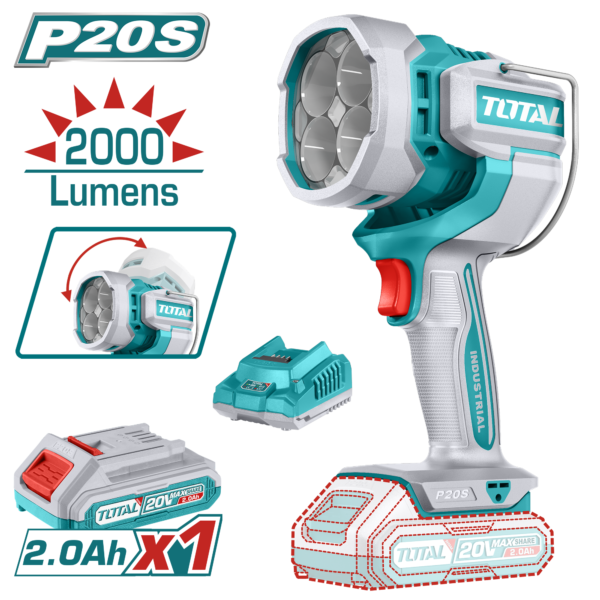 Lampara de Trabajo Inalámbrica  20V 22.5W 2000±10 Gira 130°