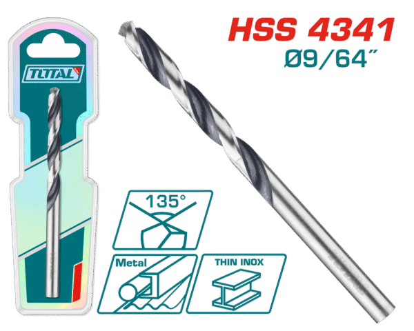Mecha de Acero 4341 HSS 9/64" (2 pzas)